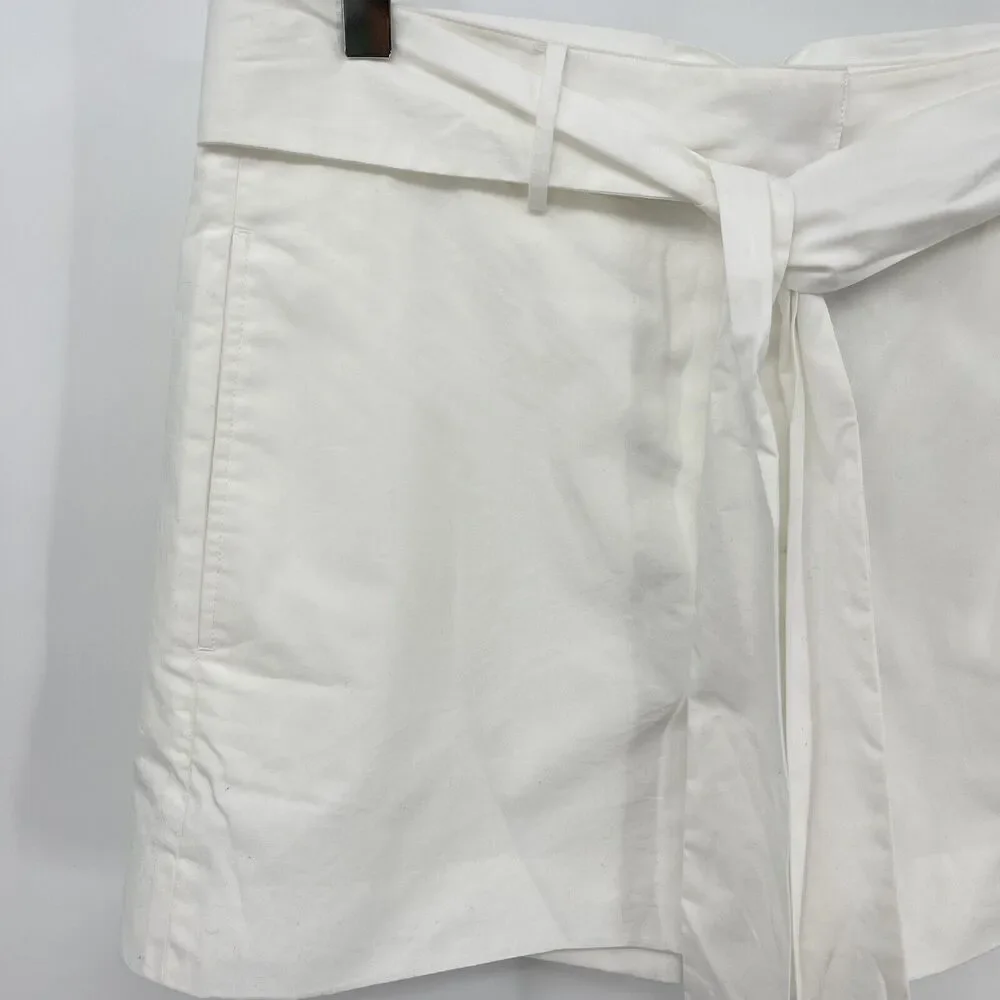 Draper James Women's Size 10 Sadie Shorts in Willow White Cotton Belted Bow NWT